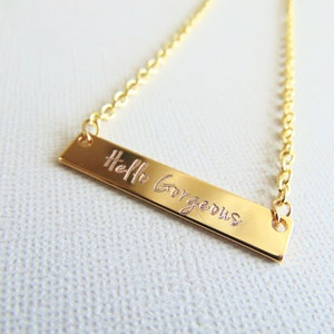 Personalisierte Namenskette, individuell gravierte Name Bar Halskette