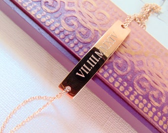 Personalized Bar Bracelet, Bridesmaid Gift, Engraved Bracelet, Customized nameplate bracelet in gold/rose gold/silver, handwriting jewelry