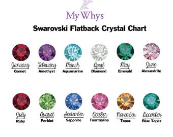 Add On BIRTHSTONES - Swarovski flat back Crystal Birthstone 3 mm, Choose your Color, Choose your Month