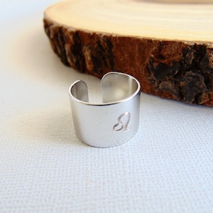 Zodiac ring, Wide Customized ring, Aries, Taurus, Gemini, cancer, Leo, Virgo, Libra, Scorpio, Sagittarius, Capricorn, Aquarius, Pisces