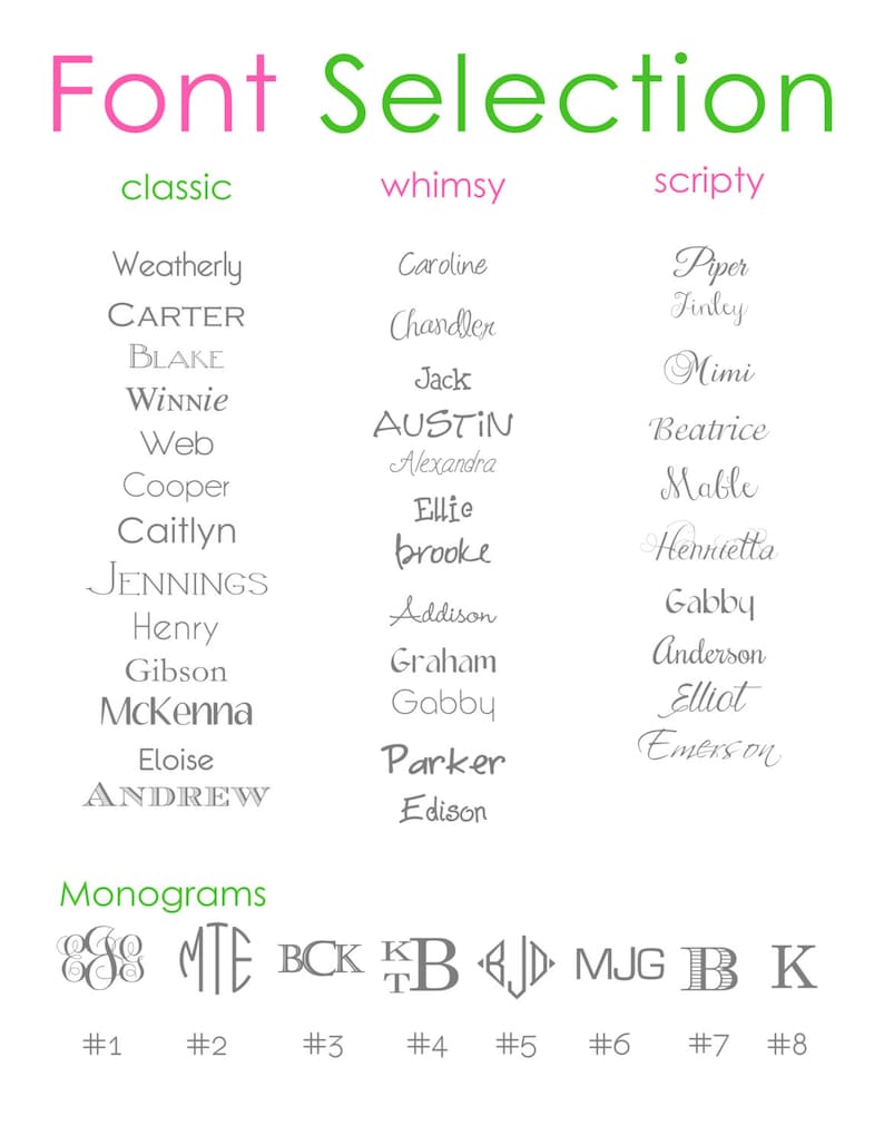 personalize with your full name or a big initial. Item #10088 This trendy chain link pattern is a new favorite