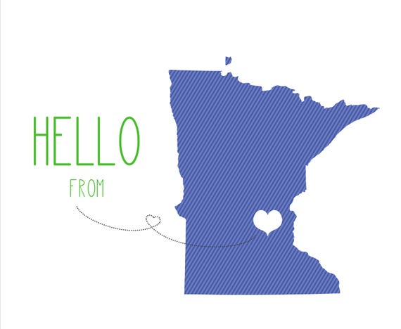 Item #030 Hello From Minnesota Blue