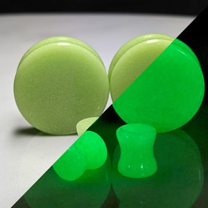 Glas Plugs Gauges - Glow Glas Plugs - Double Flare Körperschmuck für gestreckte Ohren - (Paar)