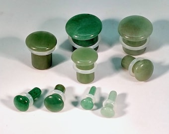 Inspiration Dezigns Pair Jade Semi Precious Stone Solid Saddle Fit Plug