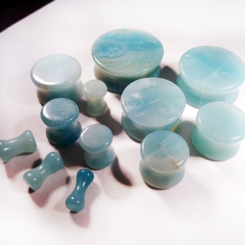 Stone Tunnel Plugs Gauges Amethyst Stone Tunnels Double Etsy