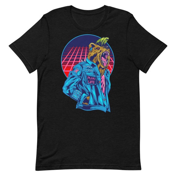 【CPGN STUDIO】Crazy Bear Short Sleeve T-shirt Punk Bear - Short-sleeve Unisex T-shirt - Plug Life - Austin