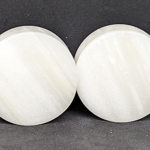 38mm (1 1/2 Inch) White Marble Stone Plugs.