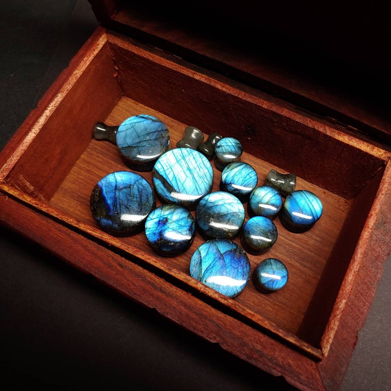 Stone Plugs Gauges Labradorite Stone Plugs Artist Color Etsy