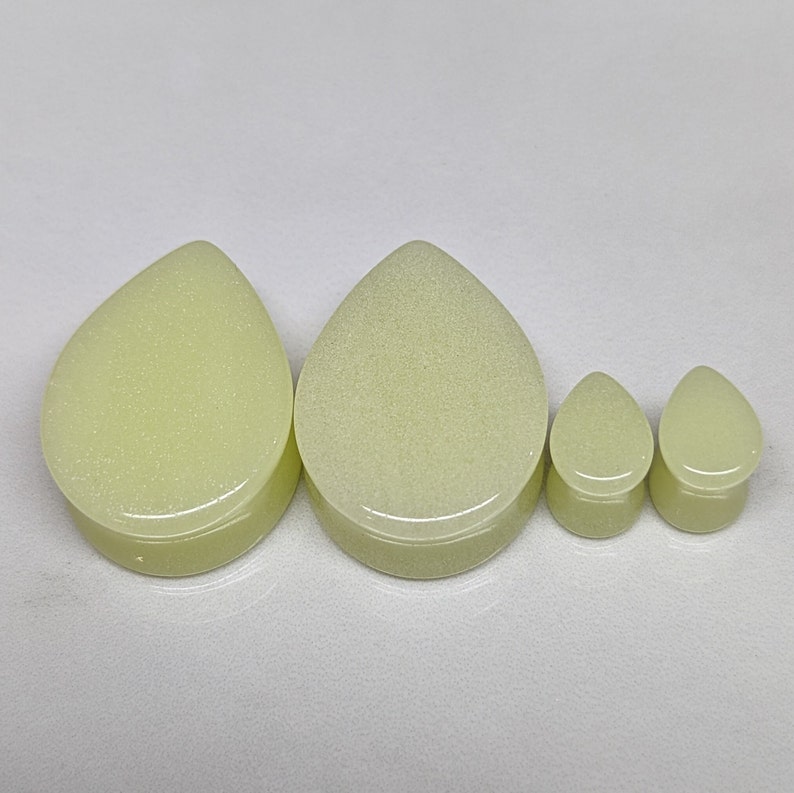 Teardrop Glass Plugs Gauges Glow Glass Plugs Double Flare Etsy