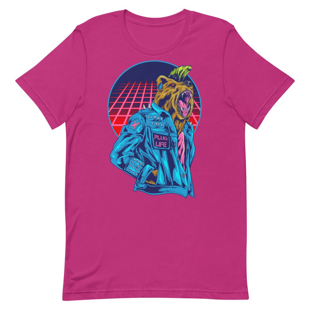 【oan】Budhard Pigment Short Sleeve T-Shirt Punk Bear - Short-sleeve Unisex T-shirt - Plug Life - Austin