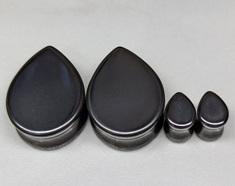 Expansores de piedra de hematita en forma de lágrima: Calibres de doble ensanchamiento (par)