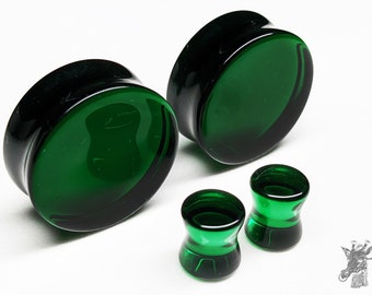 1/2 Gauge - 12mm 1 Pair of Green Groovy Steel Plugs STL026 1/2 Gauge - 12mm 1 Pair of Green Groovy Steel Plugs STL026