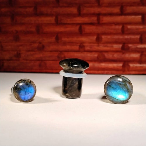Stone Plugs Gauges Labradorite Stone Plugs Single Flare Etsy