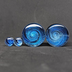Double Flared Galaxy Swirl Glass Ear Gauges Plugs Double Flared Galaxy Swirl Glass Ear Gauges Plugs
