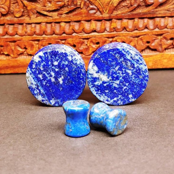 Double Flared Blue Lapislazuli Stone Plugs Double Flared Blue Lapislazuli Stone Plugs