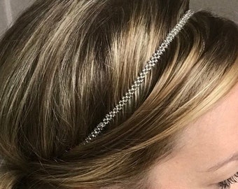 Headband en perles argenté