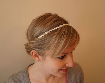 Headband / bandeau / serre tête / bijou de tête / accessoire de coiffure / accessoire cheveux mode  paquerettes blanches et jaunes Ligne8