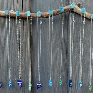 Driftwood Apatite Aqua blue stone necklace holder, Wall mounted necklace hanger, necklace hanging, boho beach themed gifts, ocean decor