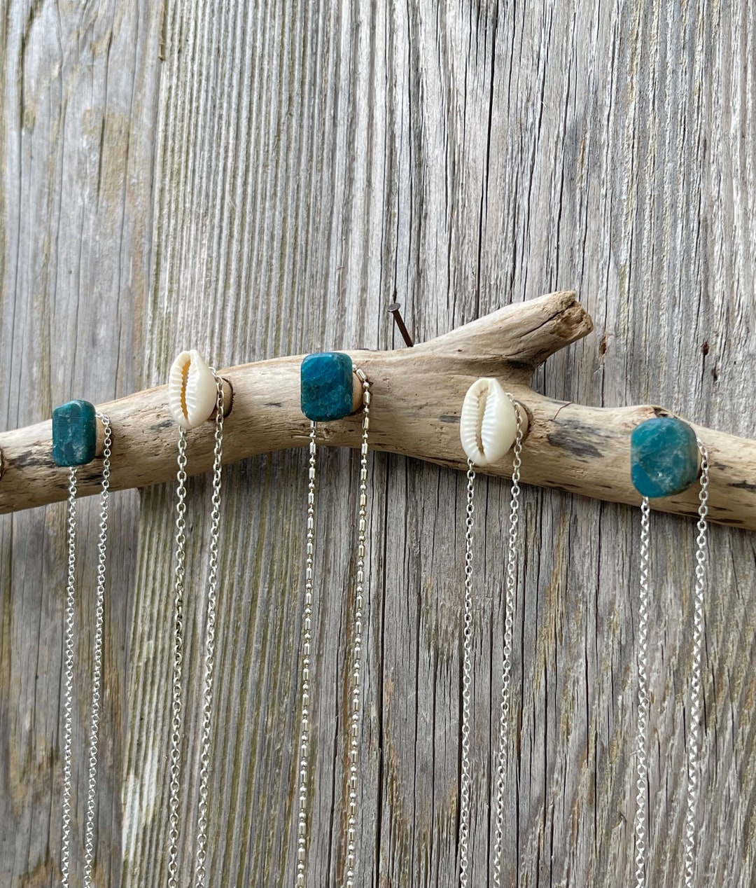 Wall Mounted Driftwood Cowrie Seashell and Apatite Stone Etsy