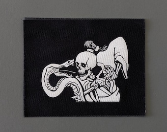 Samurai Skeleton & Snake Patch: Punk BJJ Gi Accessory