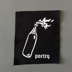 Poetry Punk patch for jackets & more • Sew on Crust punk patches • Anarchy screen printing patch by PUNKNDEAD