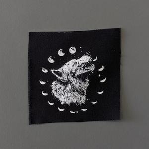 Moon Wolf Patch - Sew On Patch for Jacket, Bag, Hats