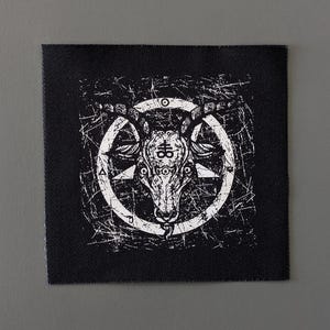 Pentagram Patch: Sew-On Screen Print - DIY Black Fabric Occult Symbol