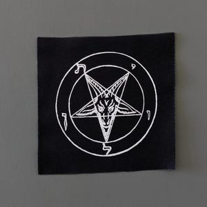 Pentagram Patch: Ram Screen Print - DIY Punk Applique