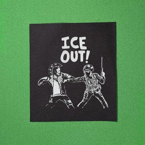EIS AUS! Sew On Patch - Crust Punk Patches für Jacken, Hosen, Hüte, Siebdruck