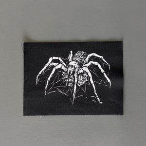 Horror Spider Sew-On Patch: Spooky Screen Print DIY Applique