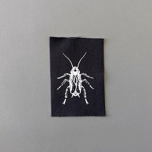 Roach Patch  – Punk Jacket Accessory – Black Fabric Sew-On Insect Patch