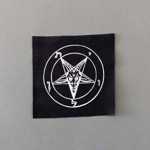 Pentagram Patch: Ram Screen Print - DIY Punk Applique