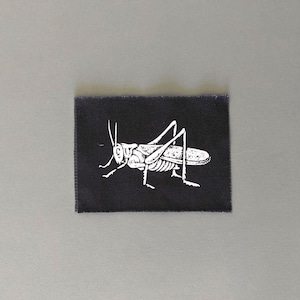 Grasshopper Sew-On Patch: Screen Print Bug Patch for Clothing