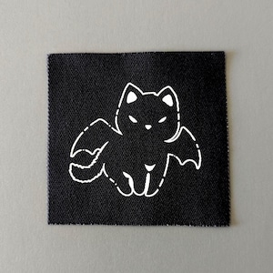 Cat Bat Wings Patch – Screen Printed Goth Patch, Gift for Her