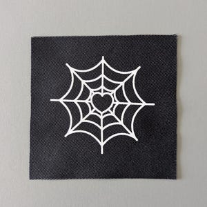 Love is Trap Web Heart Patch - Punk Sew-On Accessory