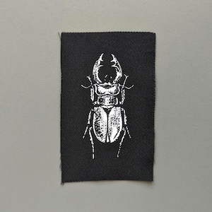 Stag Beetle - Sew on patch | Top view insect silkscreen art | Bug patch for clothes by PUNKNDEAD