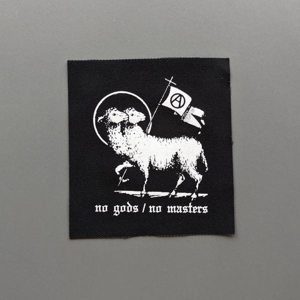 Parche punk "No gods no masters" / Parches para chaquetas, sombreros y vaqueros / Parches punk crust, diseño de tela anárquica DIY