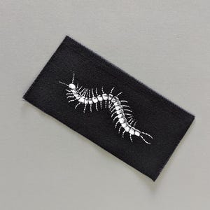 Centipede Punk Patch, Sew-On Jacket Accessory, Gothic DIY Cloth Gift, Alt Fashion Piece
