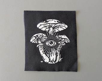Mushroom Patch: Regalo para chaquetas, bolsos, sombreros, parche serigrafiado para coser