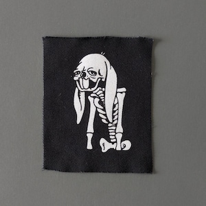 Creepy Bunny Cartoon Patch, Vintage Punk Style Sew-On