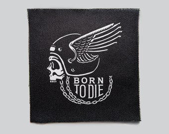 Born to Die, Vest Patches, Punk, Patches, Patch, Sew on Patch, Punk Accessories, Punk Patches, horror backpack, punk dress, gnome horror