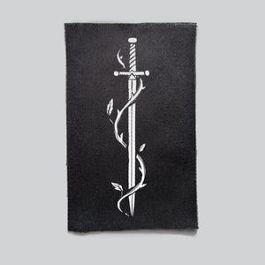 Noble Thorns Sword - Sew on Patch Clothing Accessories | Medieval Sword Birthday Gift
