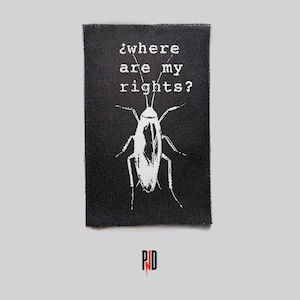 Roach Rights - screen printed bug patch, roach bug patches, Sew on Patch, Punk Accessories, Punk Patches, horror backpack, gothic jacket
