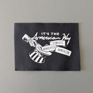 American Way Sew-On Patch, Punk Siebdruck Grafik