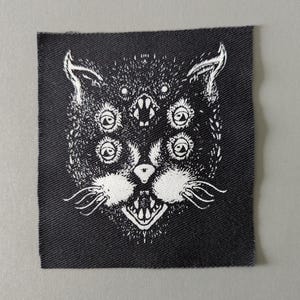 Bat Sew On Patch – Weird Horror Cat Patch for Jacket, Hat, Bags