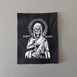 Saint Dead patch | Sew on patches for clothes | Saint silk screen art on fabric | diy craft fabric