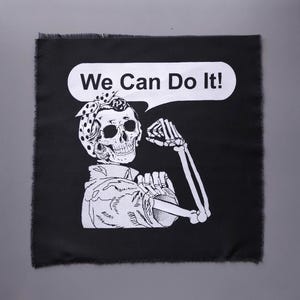バックパッチ「We Can Do It」｜ジャケット用縫い付けパッチ｜ヴィンテージパンクパッチ