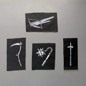 Medieval Weapon Patch -  MTG Punk Patches for clothes, DnD fantasy art, Sew on Patches
