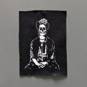 Écusson à coudre Frida Kahlo, appliqué en tissu sérigraphié