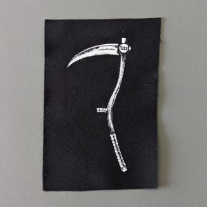 Parches de guadaña para chaquetas, sombreros, bolsos y más / Parches para coser para personalizar ropa y proyectos de bricolaje / Parche para pantalones Crust punk